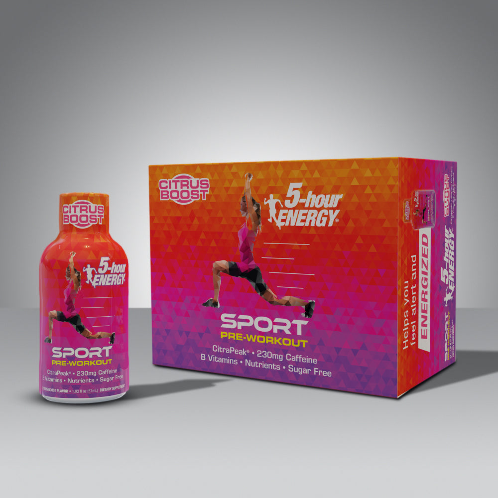 24 Pack 5-hour ENERGY Pre-Workout Shots, Citrus Boost Sport Flavor, 1.93 Fl Oz