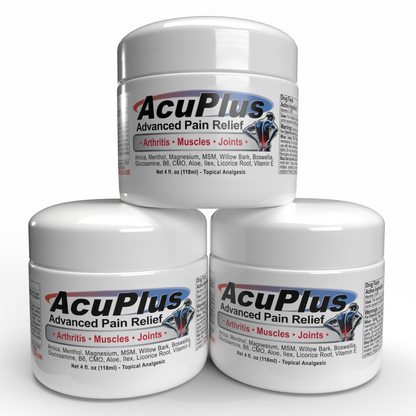 AcuPlus Pain Relief Cream, 4 oz. Jar (3-Pack)