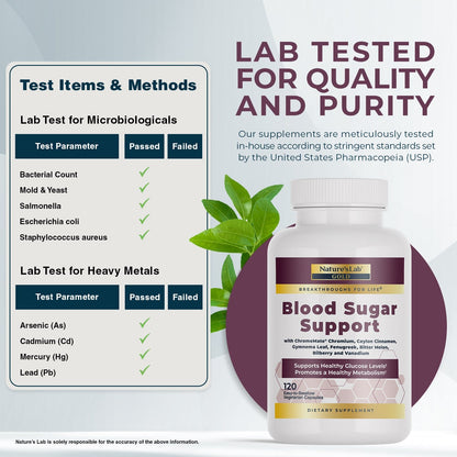 Nature's Lab Gold Blood Sugar Support - 120 Capsules