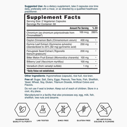 Nature's Lab Gold Blood Sugar Support - 120 Capsules