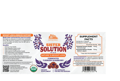 Sister Solution Fermented Turmeric and Fermented Barberry Powder Capsules