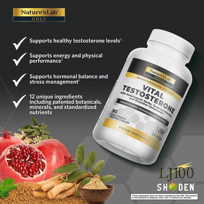 Nature's Lab Gold Vital Testosterone - 90 Capsules