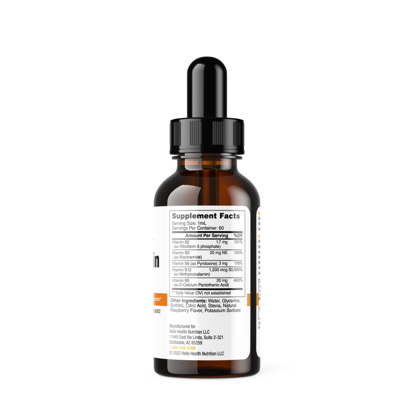 Happy Energy Vitamin B12 Plus – B12 Complex with B2, B3, B5 & B6 for Energy, Focus & Mood Support
